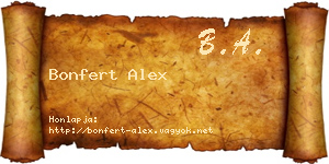 Bonfert Alex névjegykártya